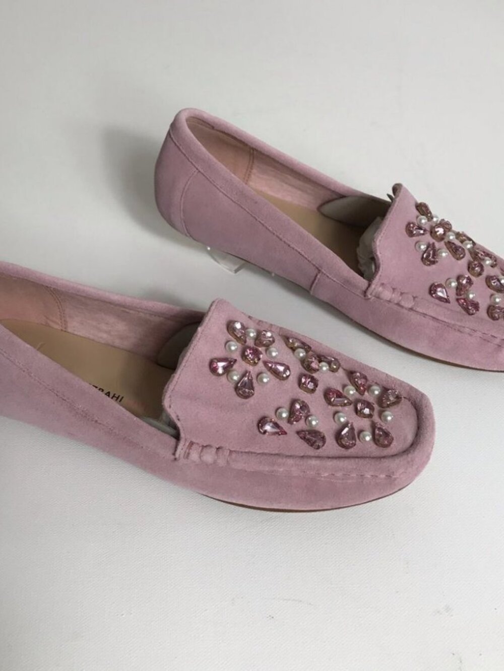 Isaac Mizrahi Suede Embellished Moccasins
